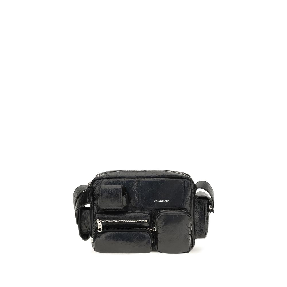 Balenciaga Schwarze Lammleder Schultertasche Ovis Aries