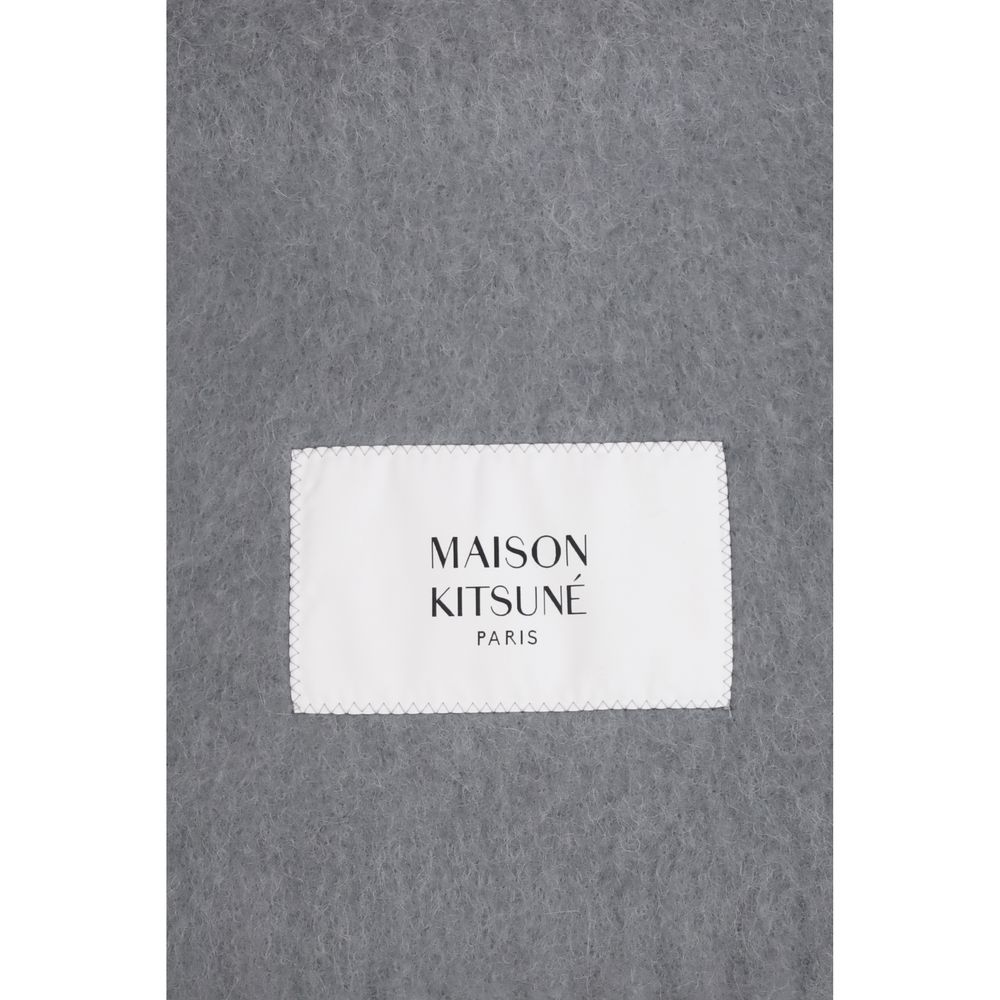 Maison Kitsuné Grauer Alpaka Vicugna Pacos Schal