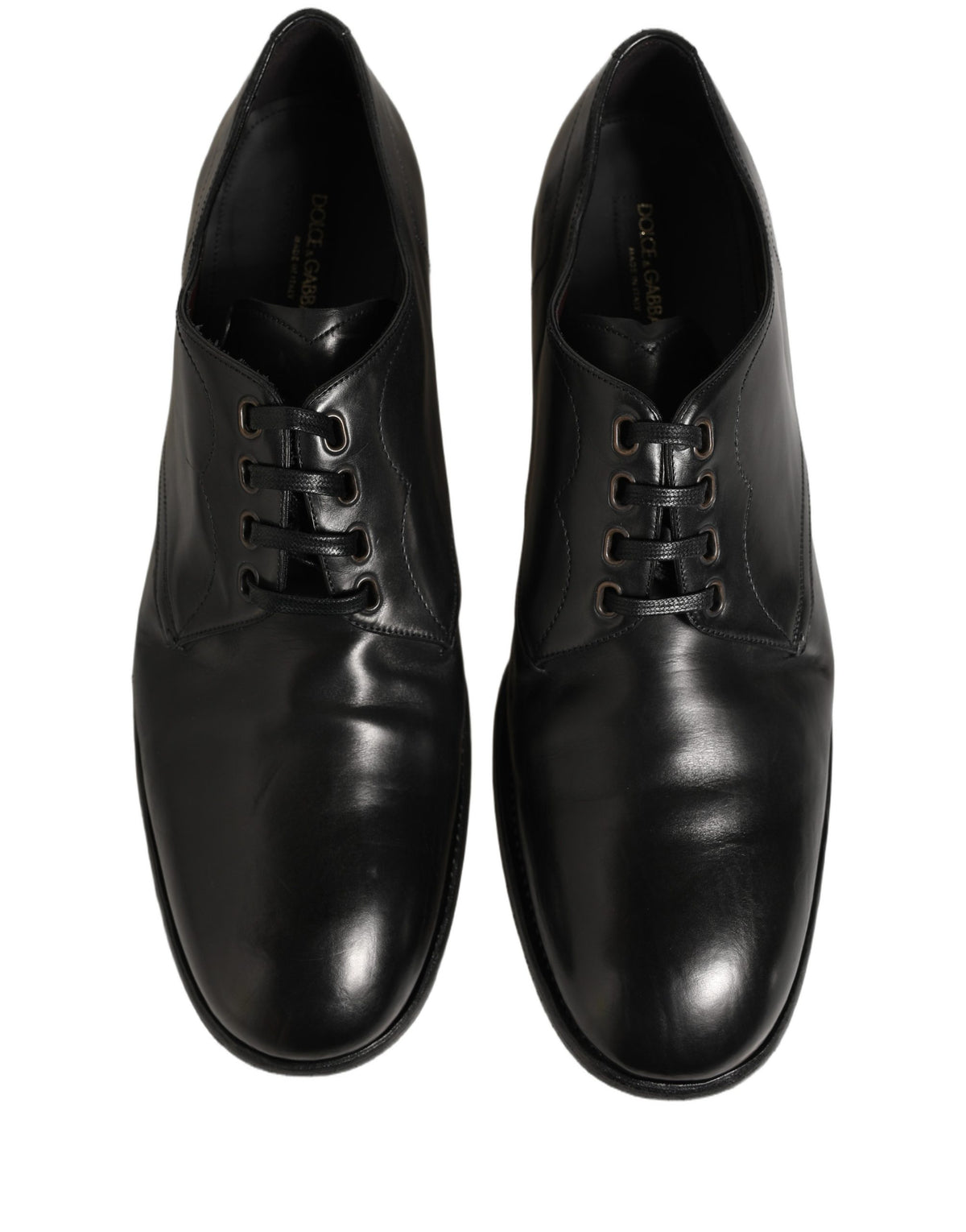 Dolce & Gabbana Schwarze Derby-Schuhe aus Kalbsleder für Herren