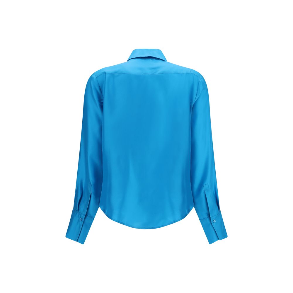 SA SU PHI Blaues Seidenhemd