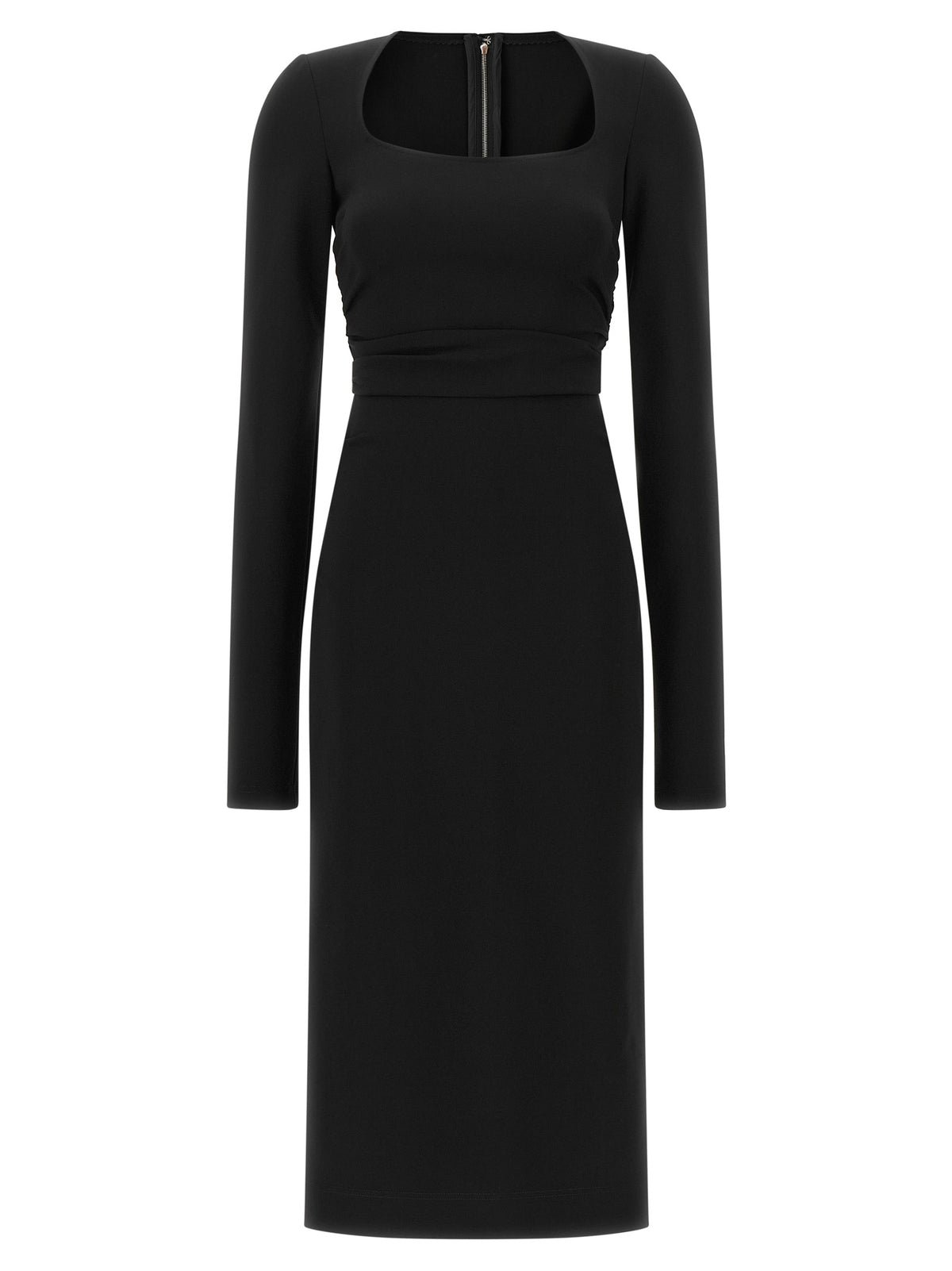 Dolce & Gabbana Schwarzes Midikleid aus Viskose
