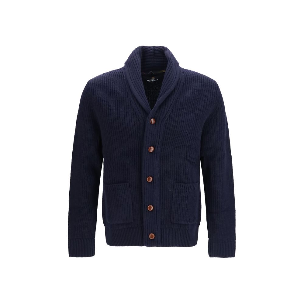 Barbour Blauer Wollcardigan Oves Aries