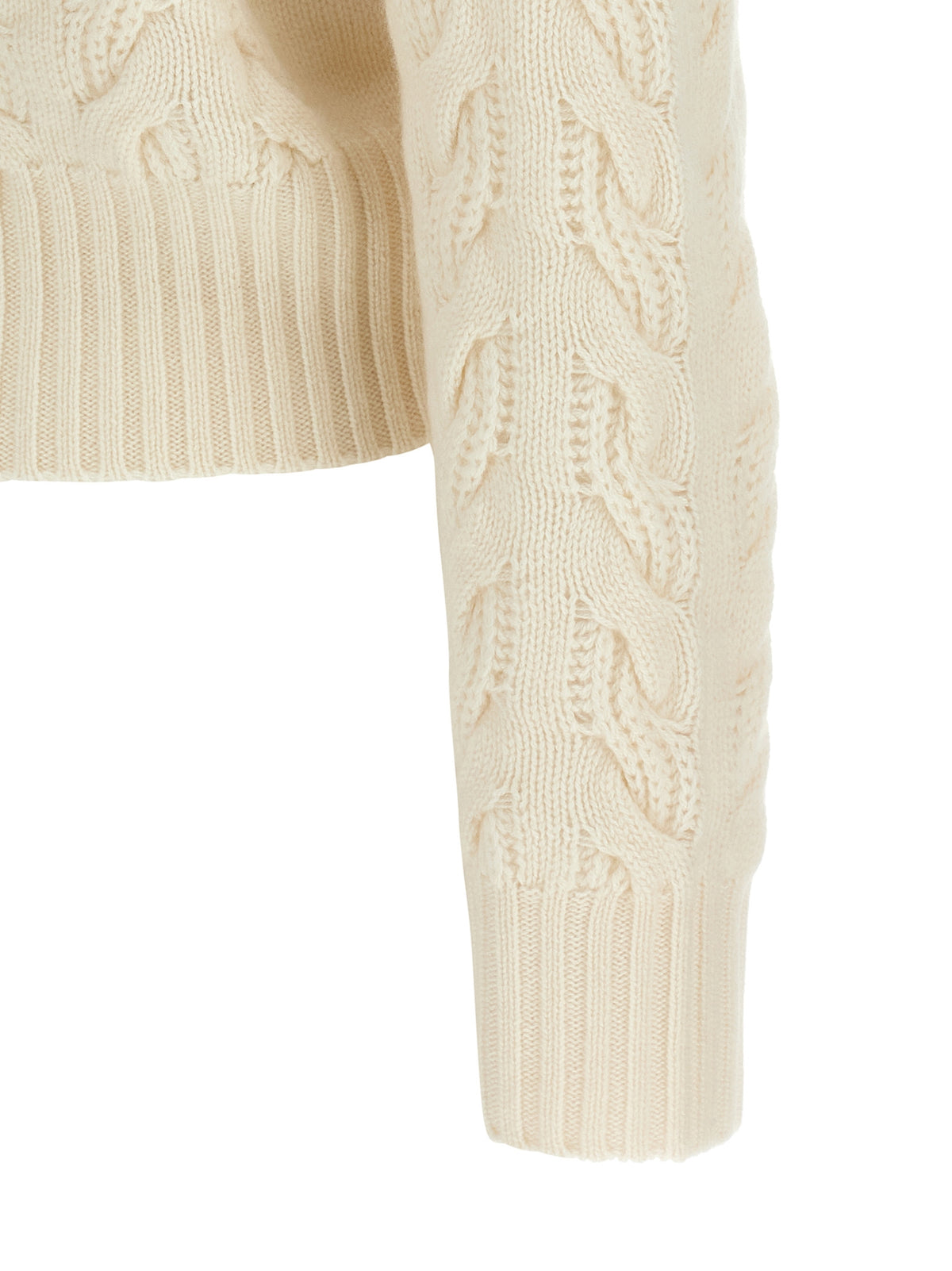 Max Mara Weiße Wollstrickjacke