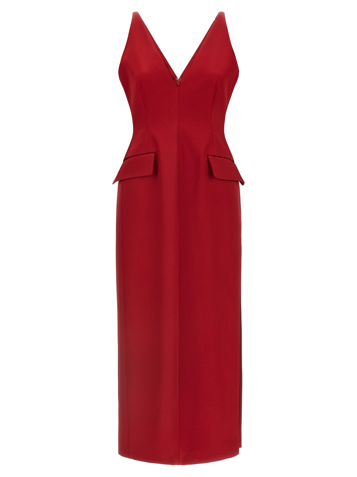 Sportmax Rotes Midikleid aus Acetat