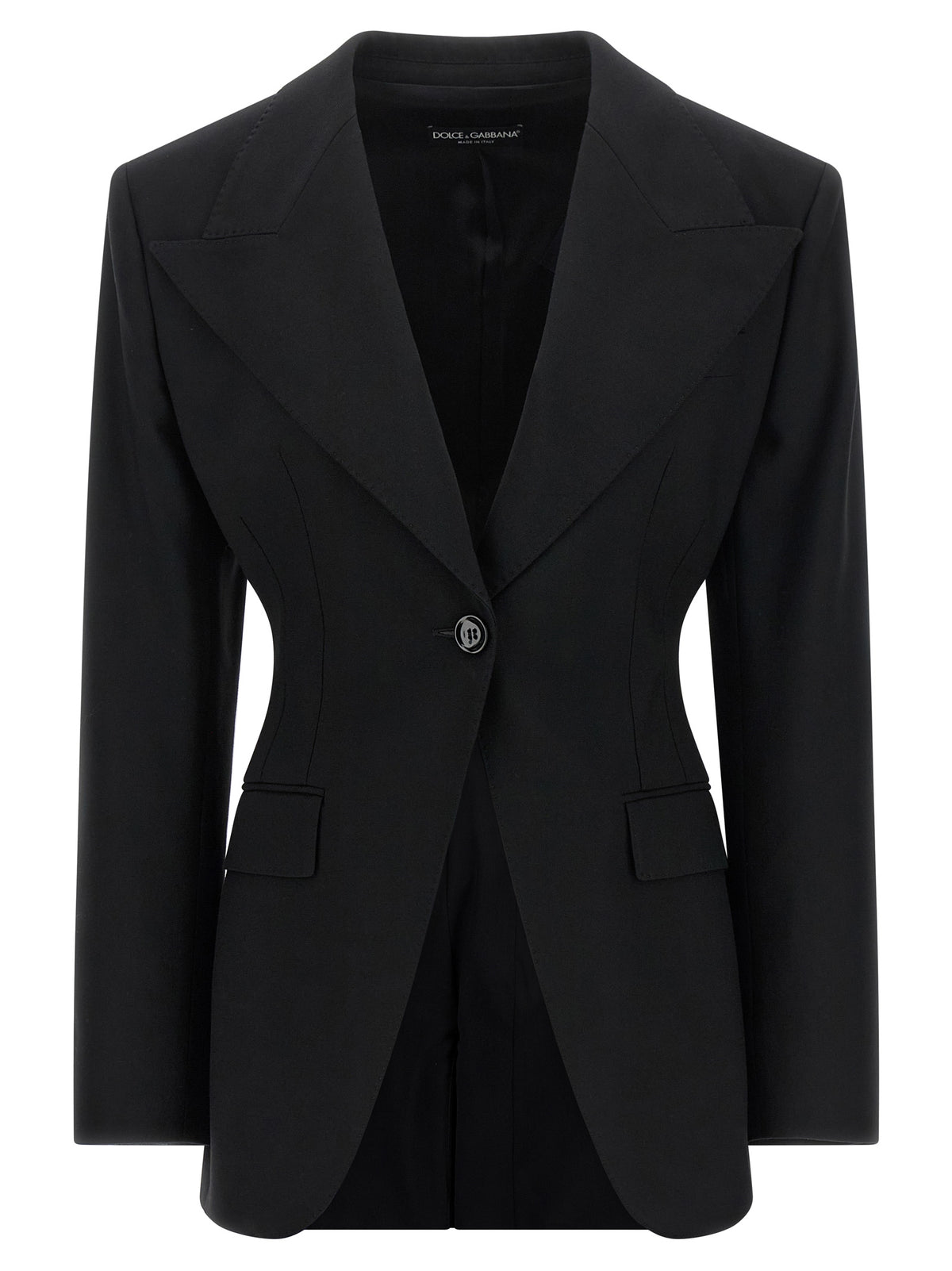 Dolce & Gabbana Schwarzer Blazer aus reiner Schurwolle