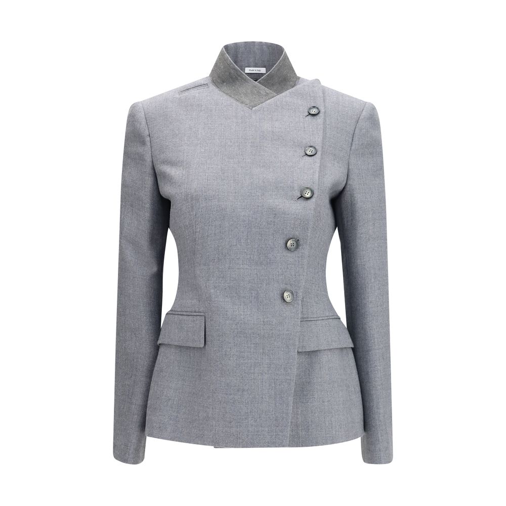 Alexander McQueen Graue Lammfelljacke Aries aus Wolle, durchgehend