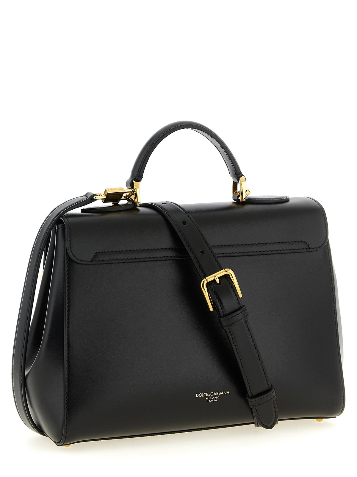 Dolce & Gabbana Schwarze Lammleder-Schultertasche