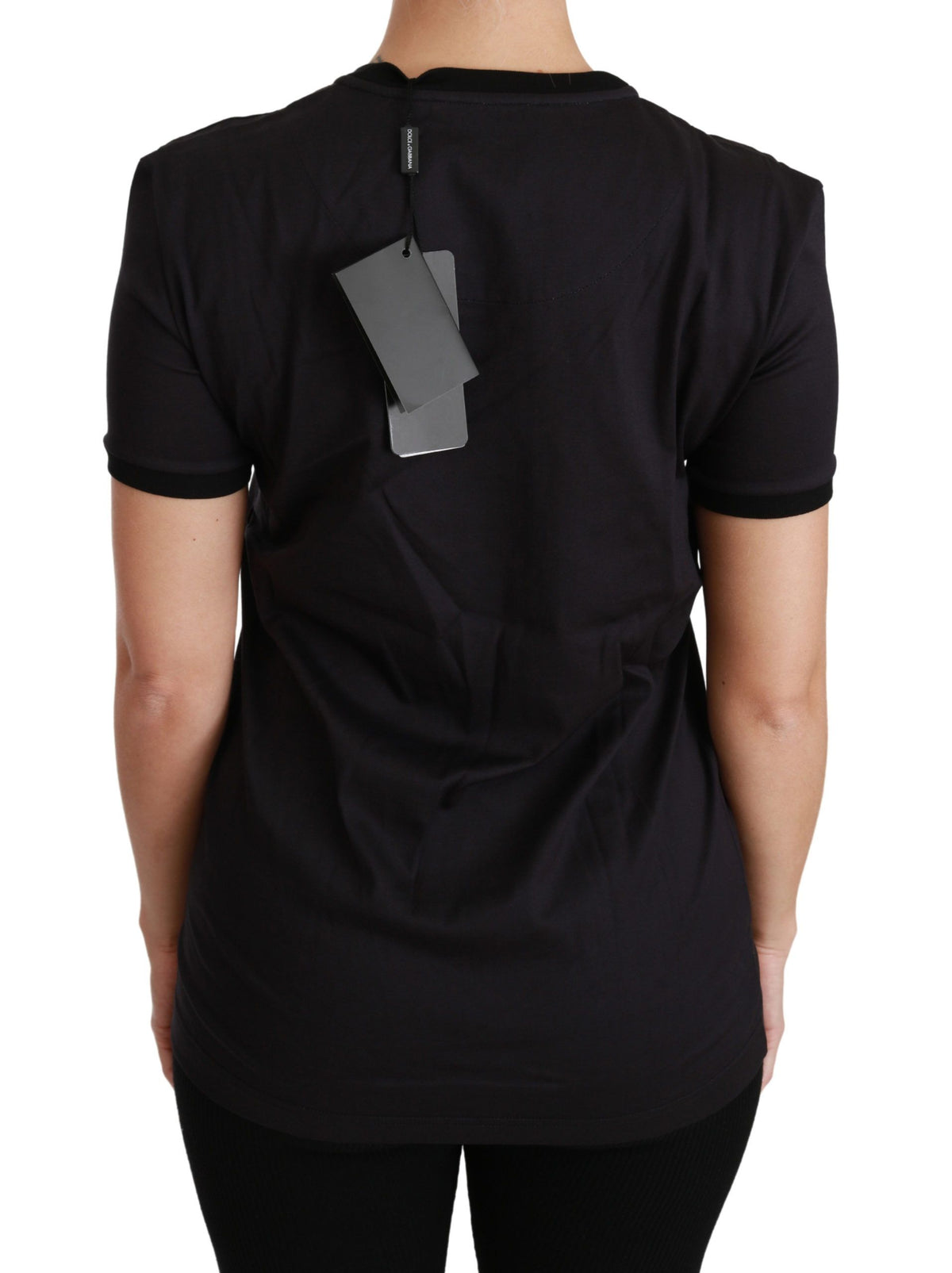 Dolce & Gabbana Schwarzes #ImAChristmasTree Crewneck Top T-shirt