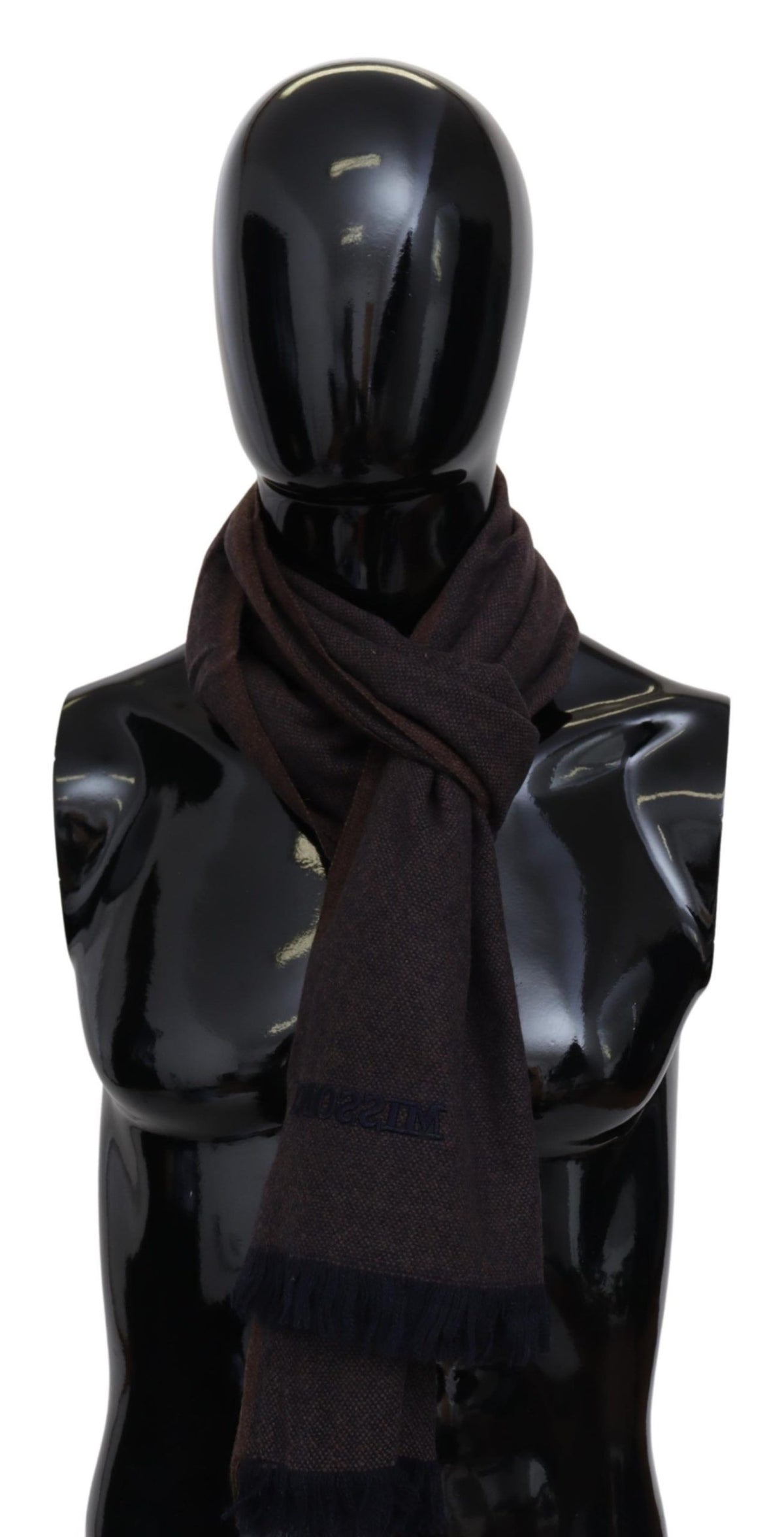 Missoni Braun 100% Kaschmir Unisex Hals Wrap Fransen Schal