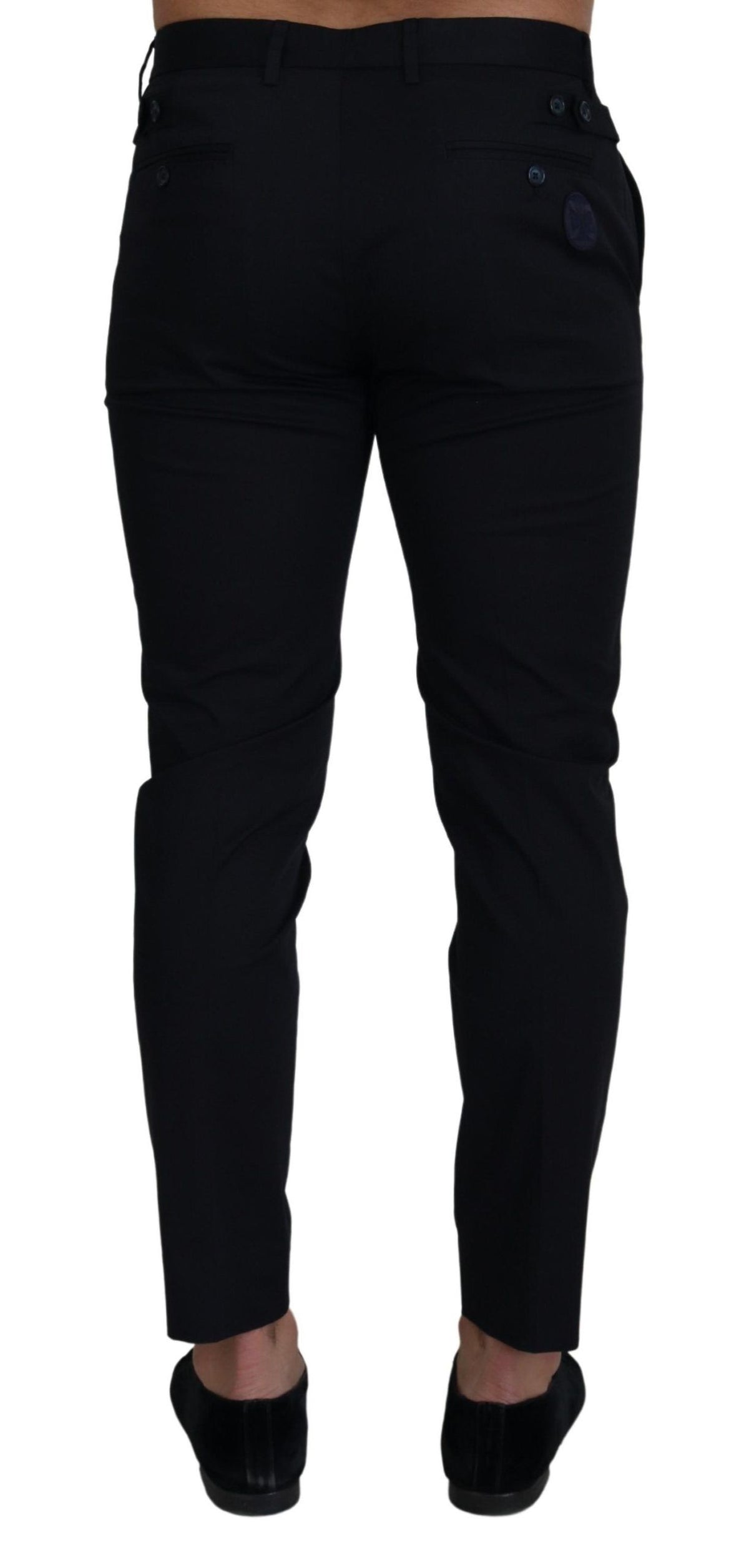 Dolce & Gabbana Blaue schmale Stretch-Baumwollhosen Chinos Hosen