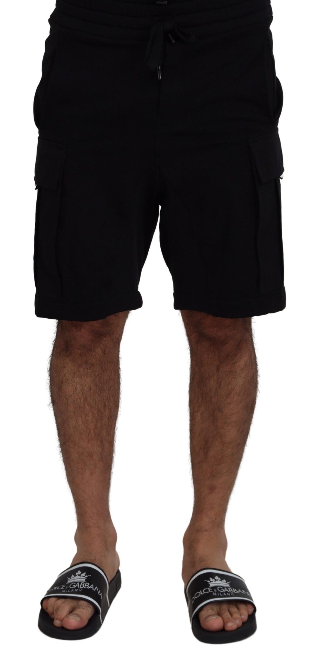 Dolce & Gabbana Schwarze Bermuda Cargo-Shorts aus Baumwolle