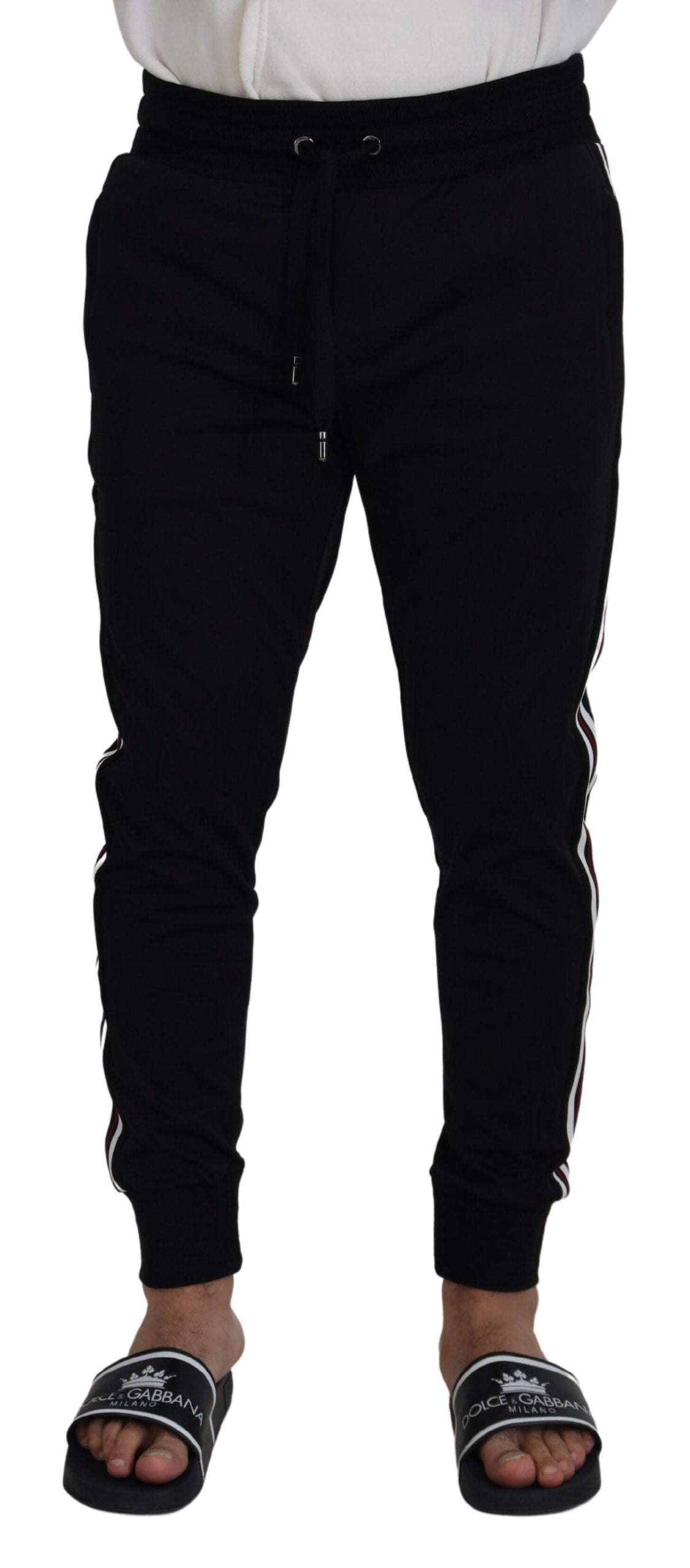 Dolce & Gabbana Schwarze DG Print Herren-Jogger-Hose