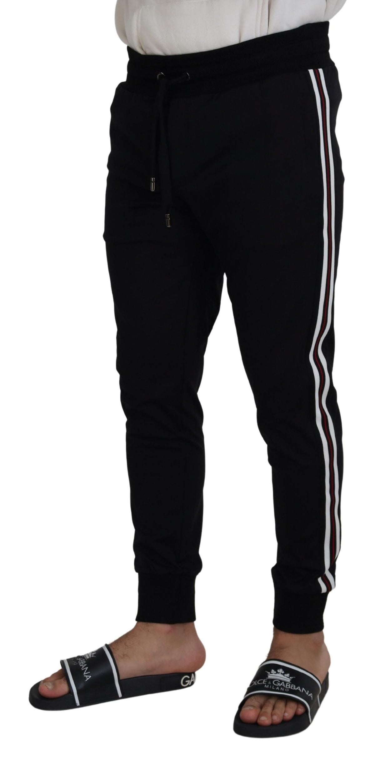 Dolce & Gabbana Schwarze DG Print Herren-Jogger-Hose