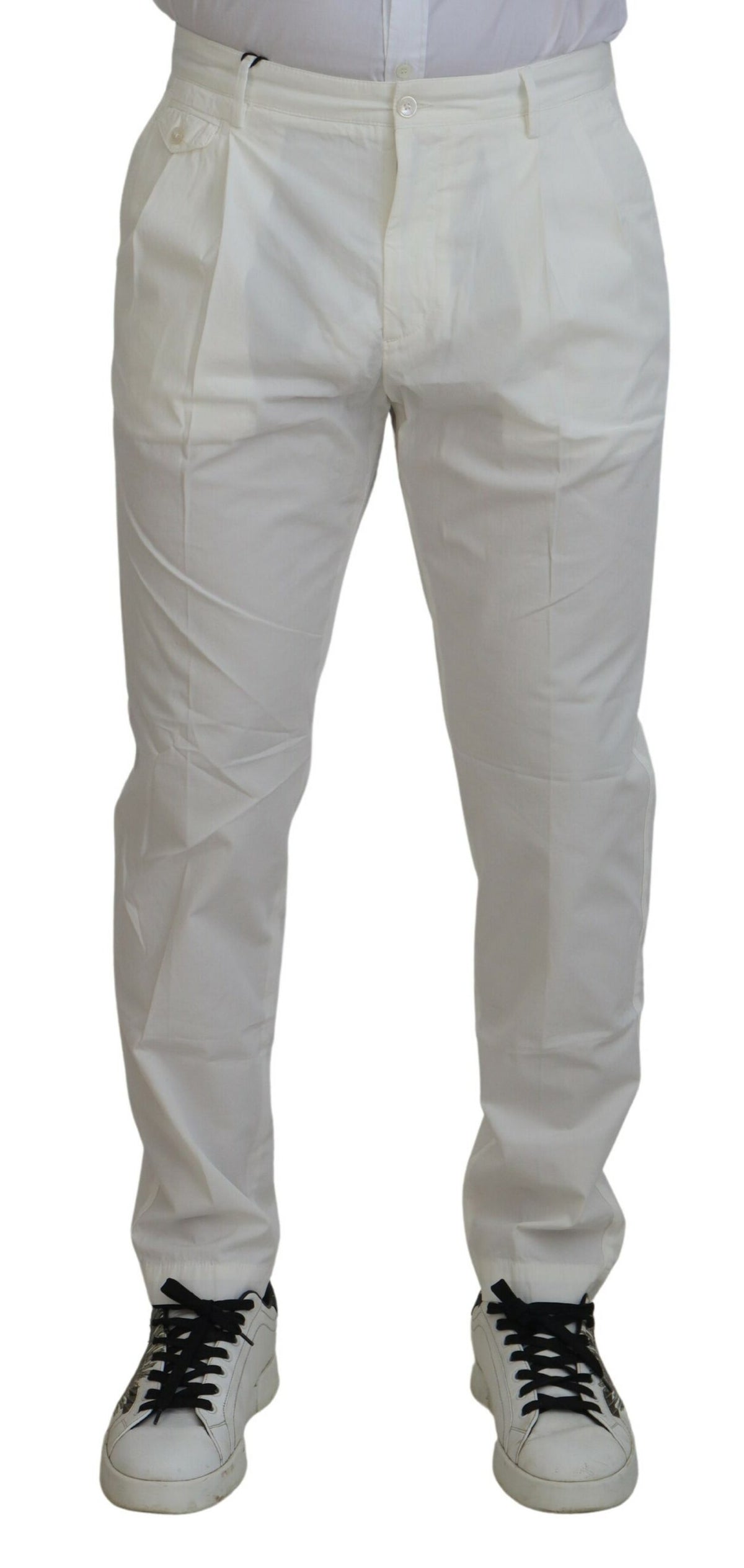Dolce & Gabbana Weiße Skinny Chino-Hose aus Baumwolle