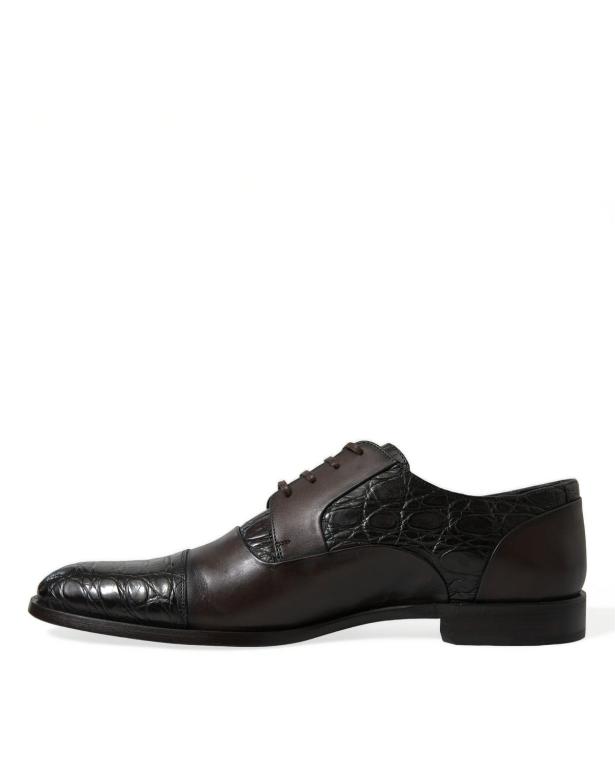 Dolce & Gabbana Braunes Exotisches Leder Formelle Herren Anzugschuhe
