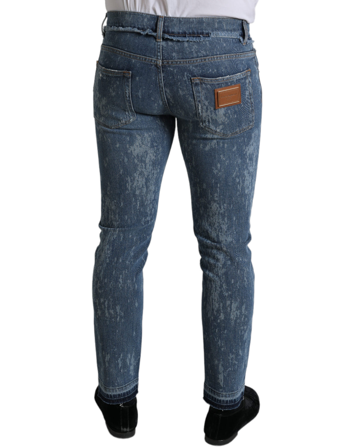 Dolce & Gabbana Blau gewaschene Skinny Cotton Stretch Denim Jeans