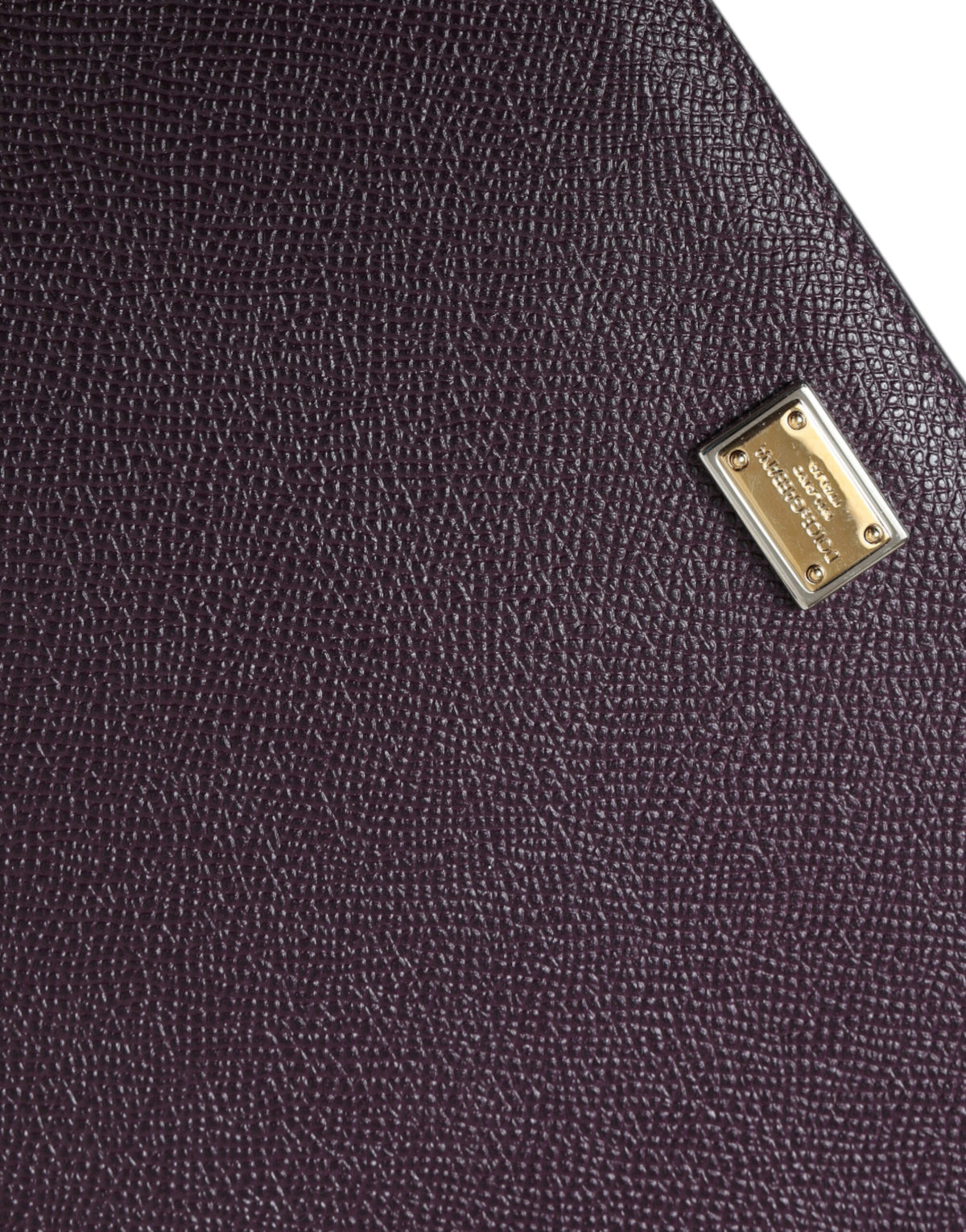 Dolce & Gabbana Dunkelbraune Leder-Tablet-Hülle mit Logo-Plakette