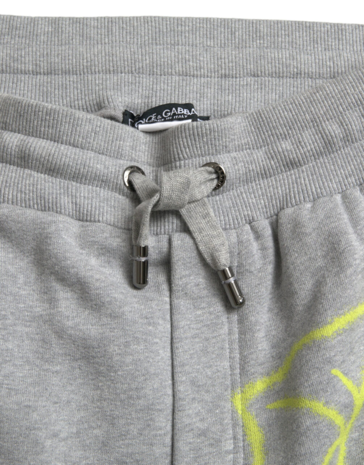 Dolce & Gabbana Graue Baumwoll-Graffiti-Sweatpants Jogger-Hose
