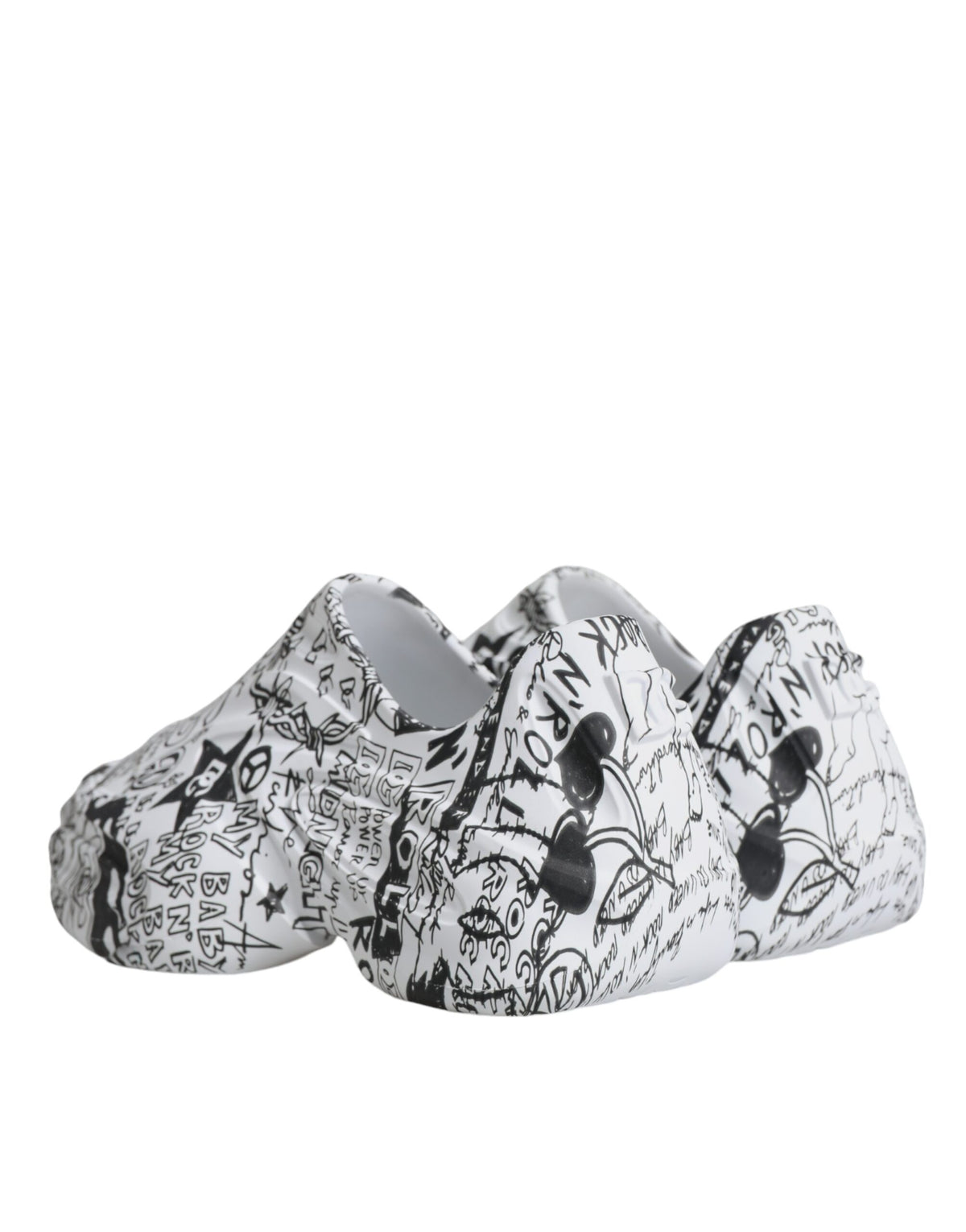 Dolce & Gabbana Weiß Schwarz Graffiti Daymaster Turnschuhe Schuhe