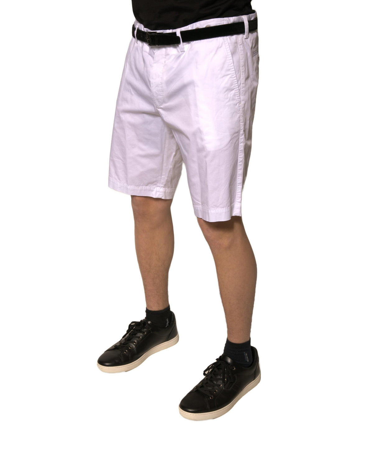 Dolce & Gabbana Weiße Chinos Baumwolle Stretch Casual Shorts