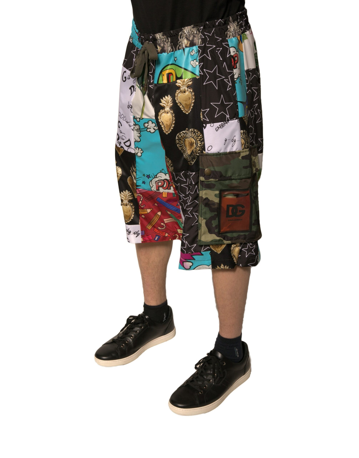 Dolce & Gabbana Mehrfarbige Cargo-Bermudashorts mit Patchwork