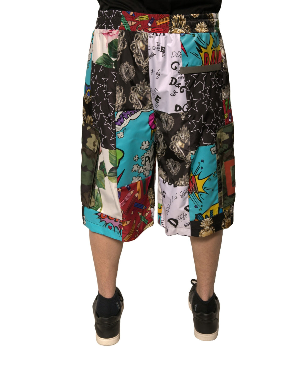Dolce & Gabbana Mehrfarbige Cargo-Bermudashorts mit Patchwork