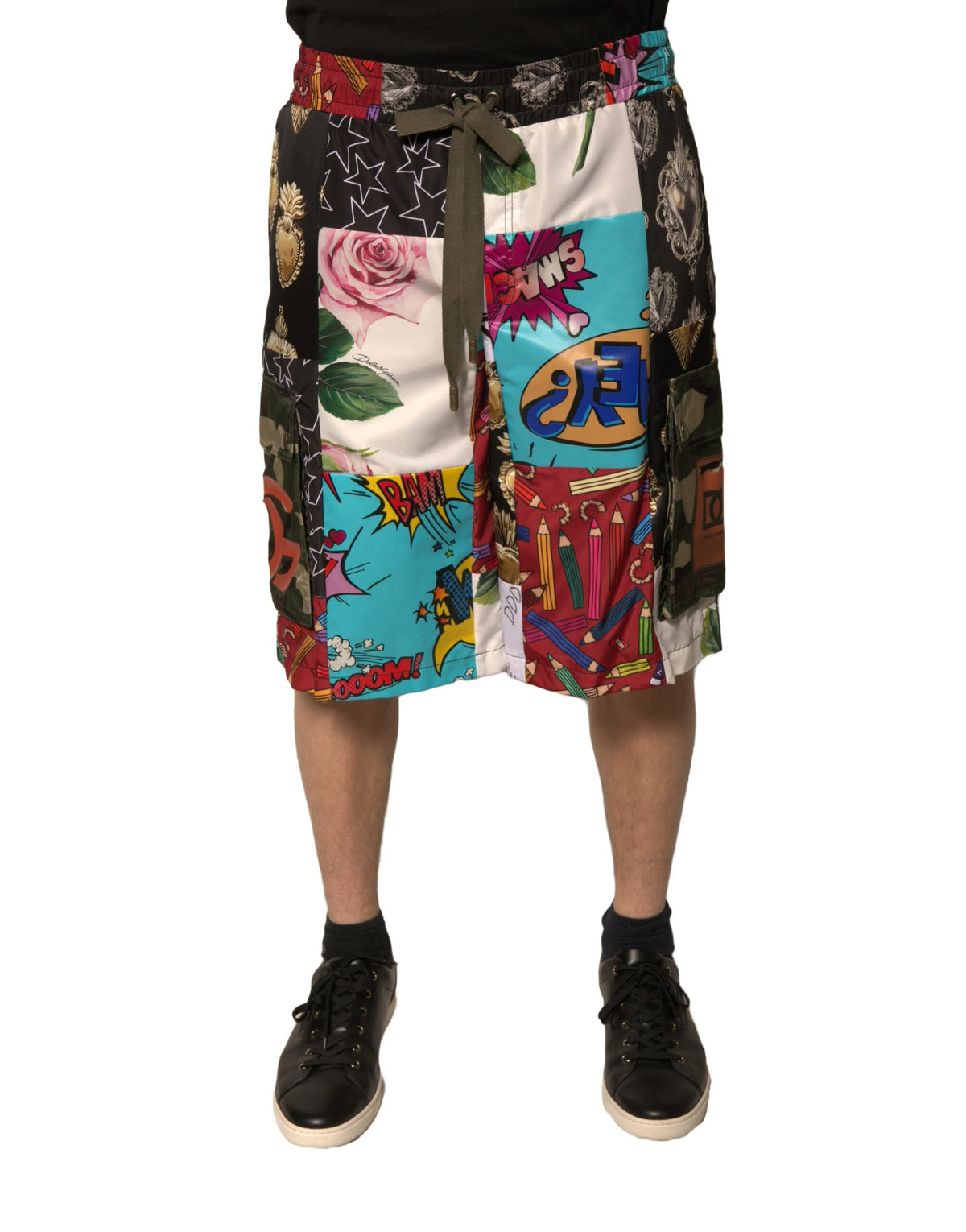 Dolce & Gabbana Mehrfarbige Cargo-Bermudashorts mit Patchwork