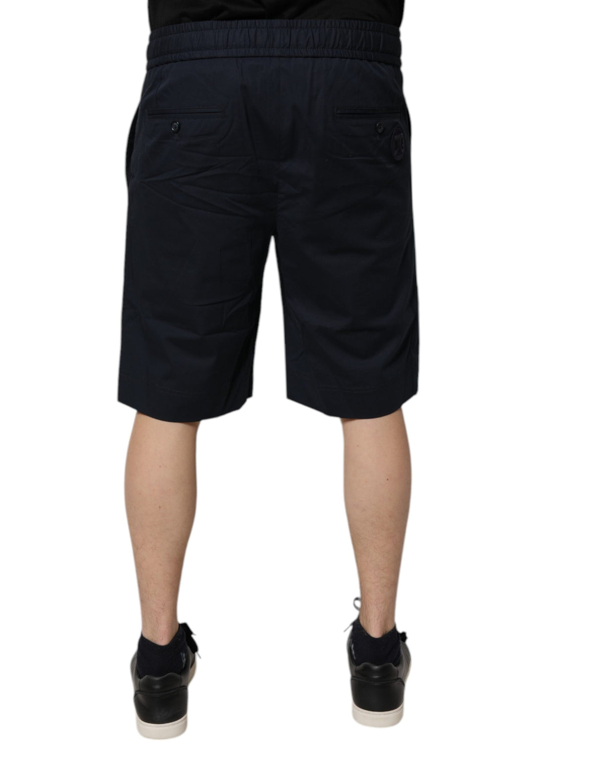 Dolce & Gabbana Dunkelblaue Bermudas aus Baumwolle Sweatshorts Shorts