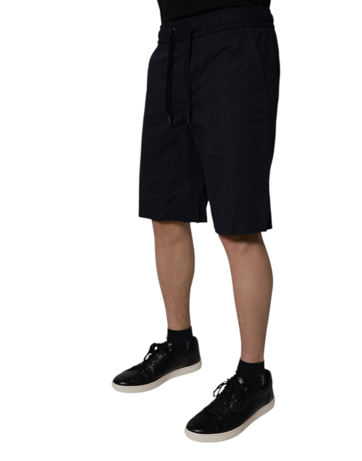 Dolce & Gabbana Schwarz Baumwolle Sweatshorts Männer Bermuda Shorts