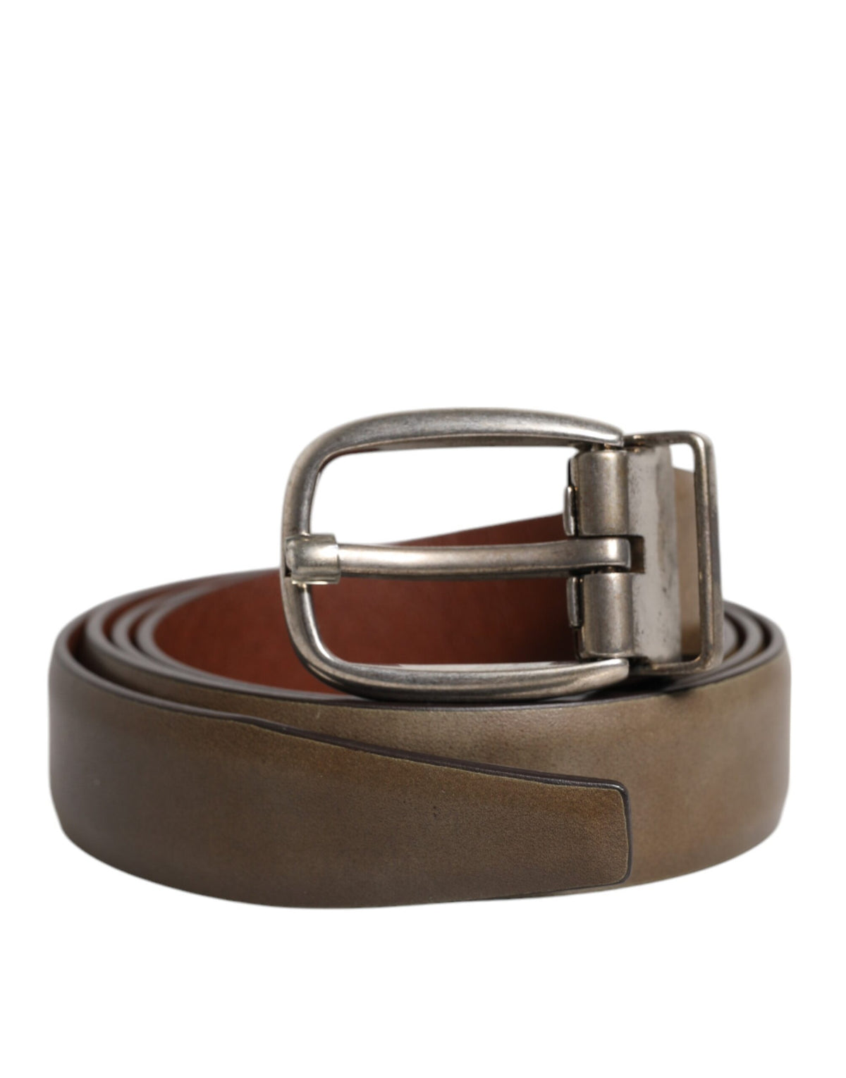 Dolce & Gabbana Brauner Ledergürtel mit klassischer Metall-Logo-Schnalle