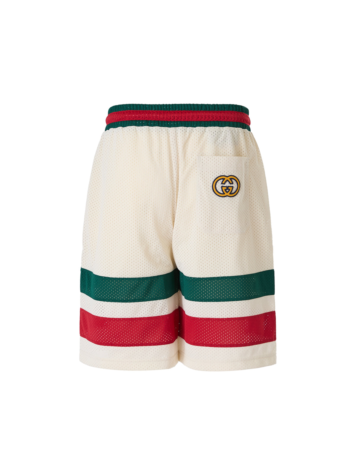 Gucci Cremefarbene Polyester-Logo-Shorts