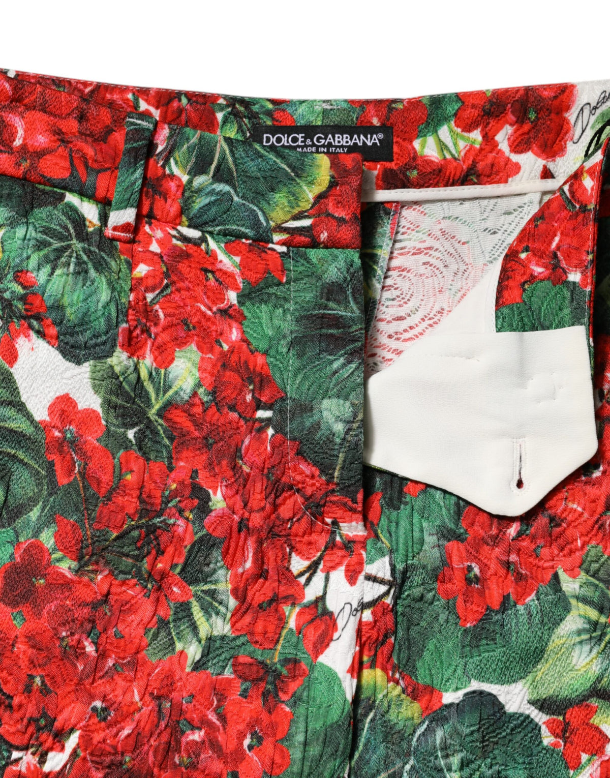 Dolce & Gabbana Gekürzte Hose mit mehrfarbigem Blumendruck