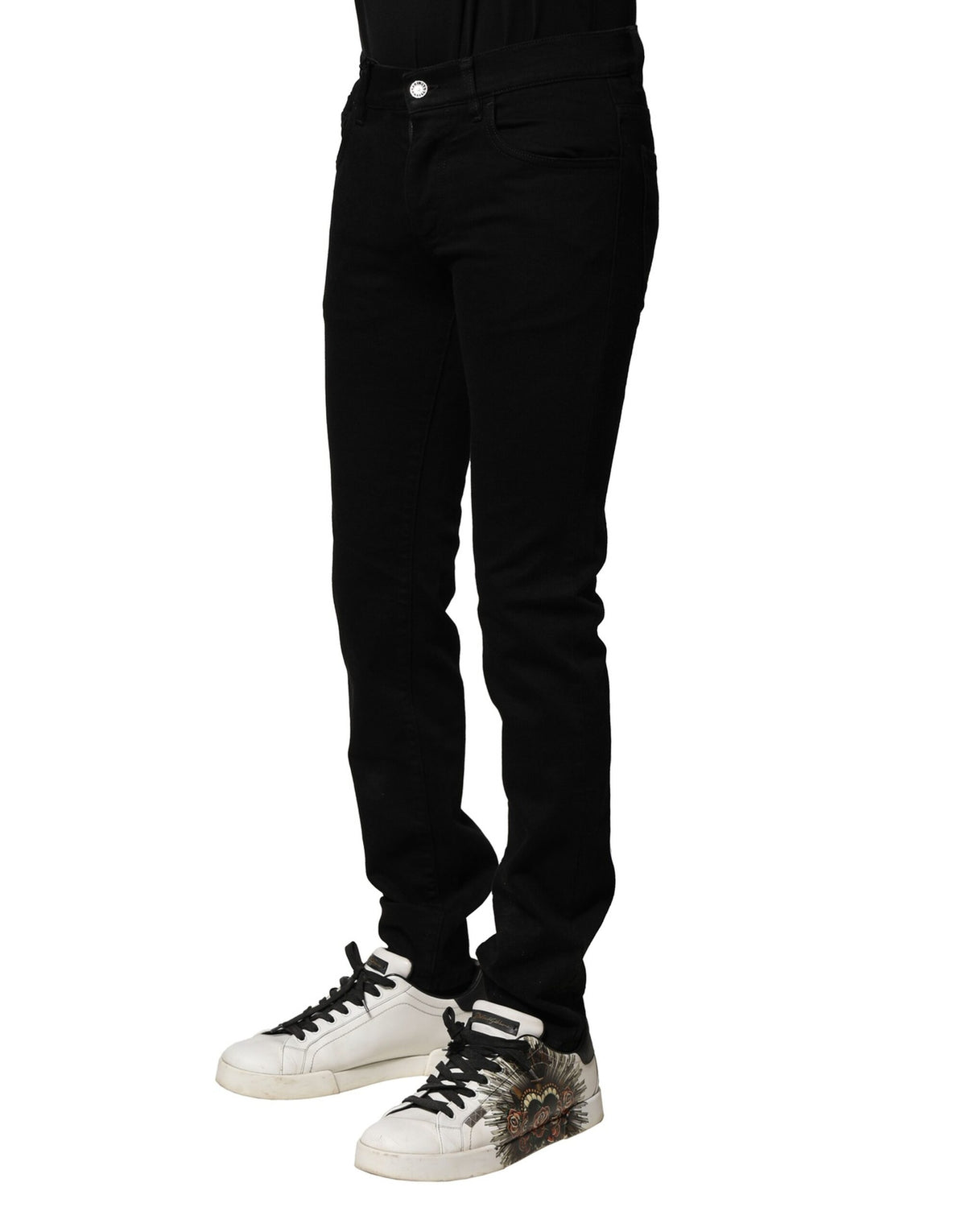 Dolce & Gabbana Schwarze Baumwoll-Stretch-Skinny-Denim-Jeans für Männer