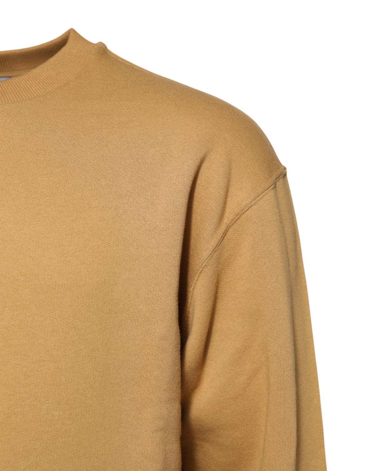 Dolce & Gabbana Senfgelber Pullover aus Baumwolle mit DG-Prägung