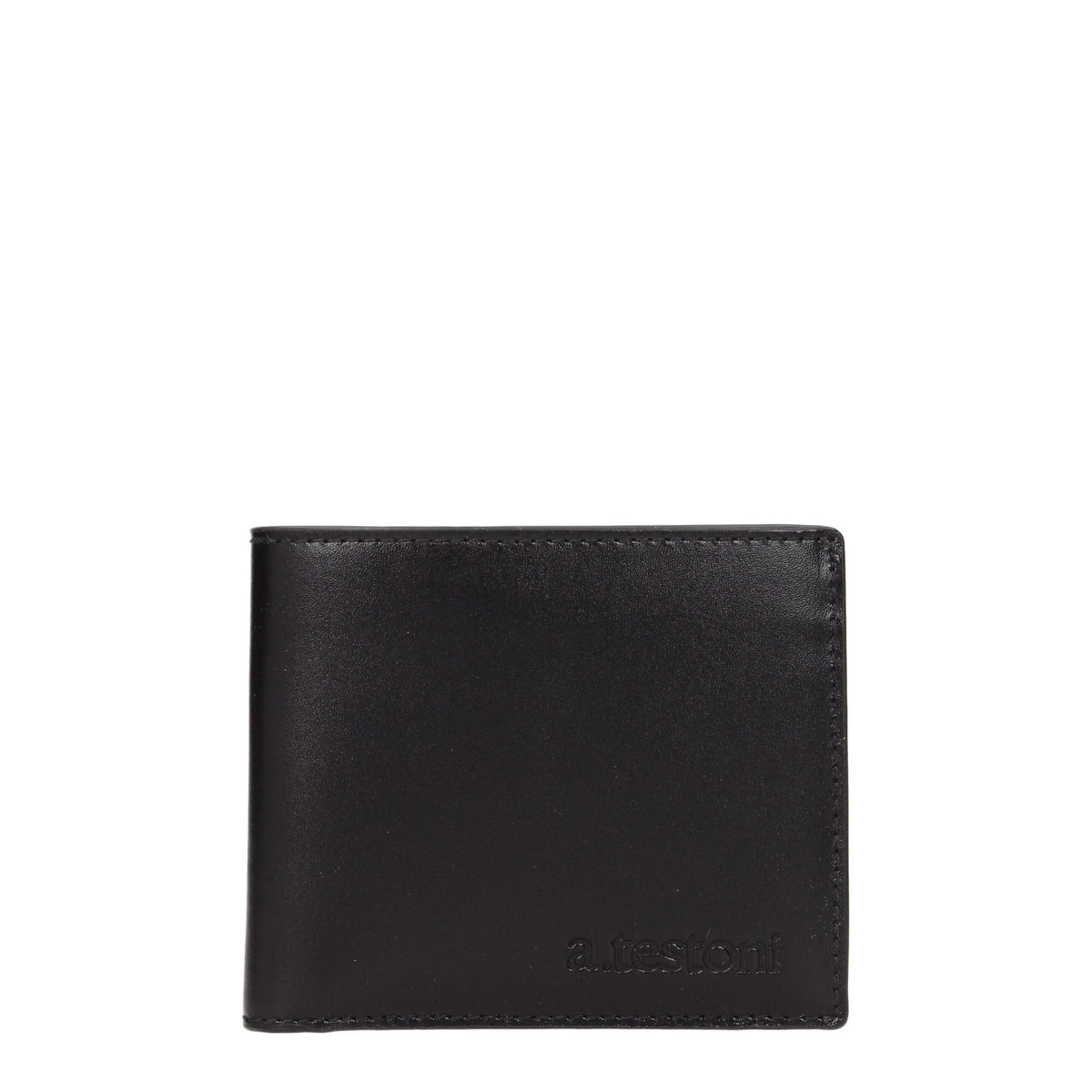 Testoni Schwarzes Leder Portemonnaie