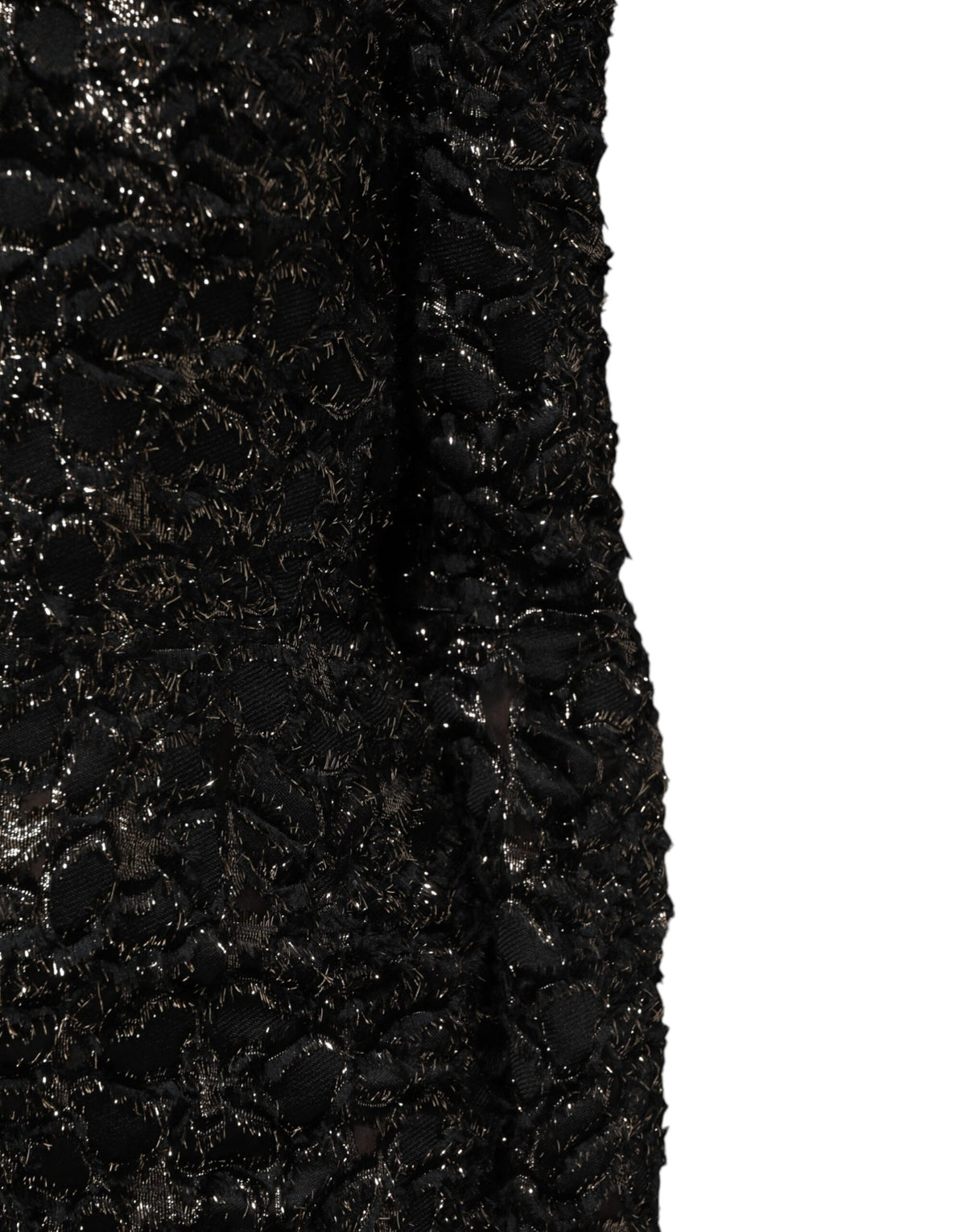 Dolce & Gabbana Schwarzes Pailletten-Bouclé-Tweed-Mantelkleid