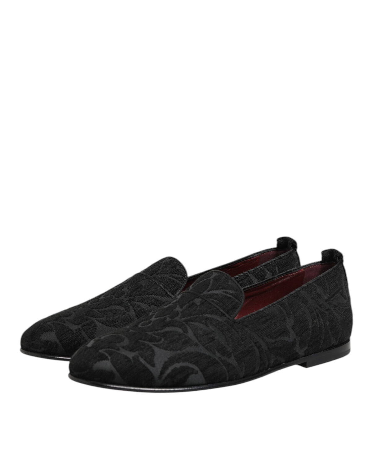 Dolce & Gabbana Schwarz Brokat Loafers Slip On Männer Kleid Schuhe