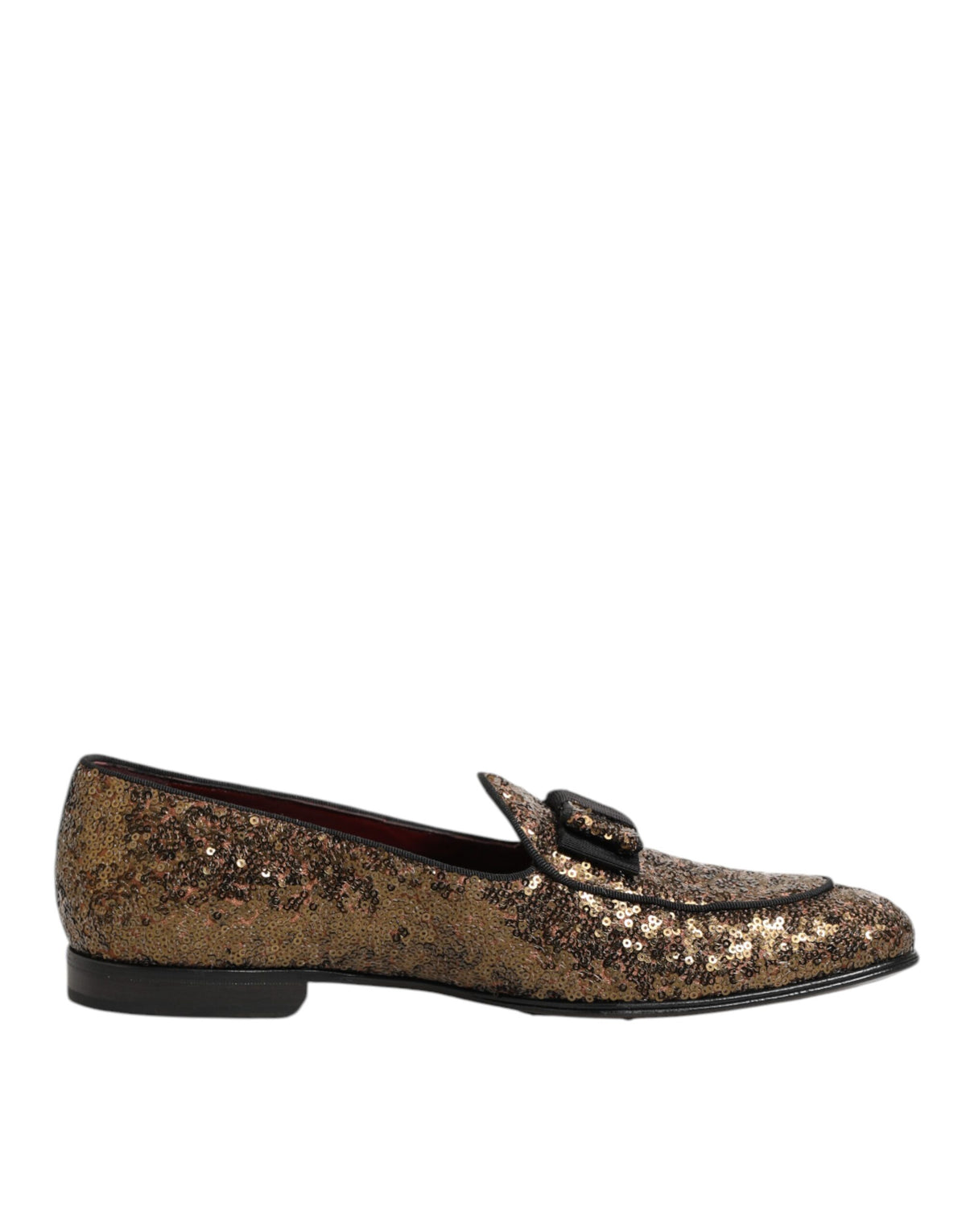 Dolce & Gabbana Gold Pailletten Slip On Loafers Männer Kleid Schuhe