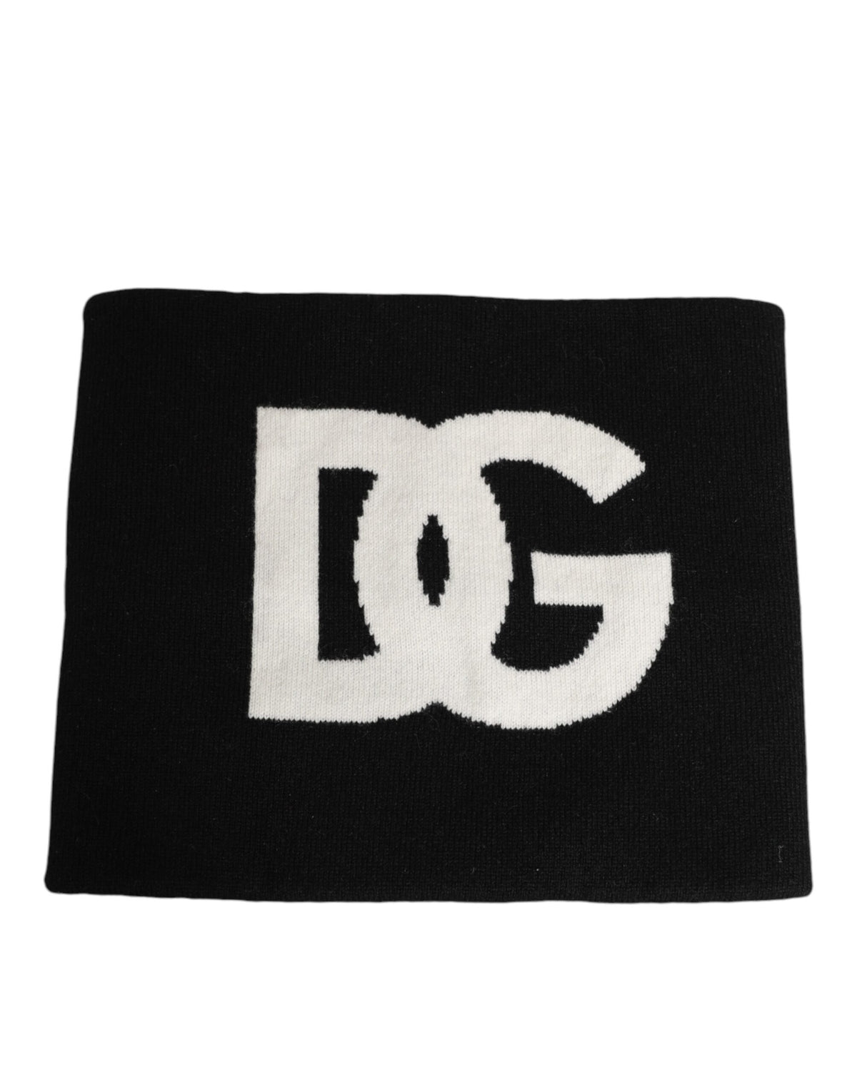 Dolce & Gabbana Schwarzer D&G Logo Kaschmir Strickschal für Männer Einheitsgröße