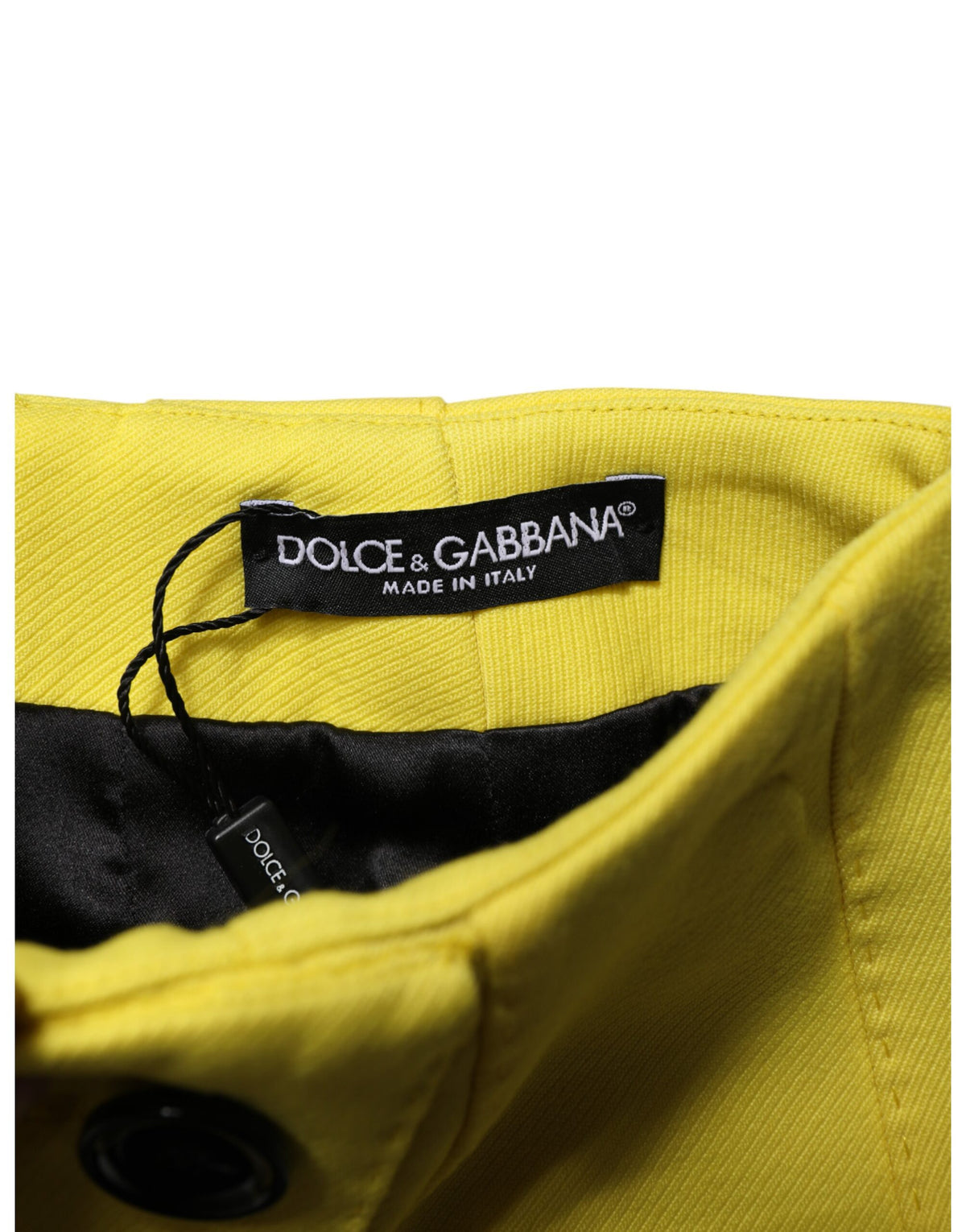 Dolce & Gabbana Gelber Wollrock mit Knöpfen und hoher Taille