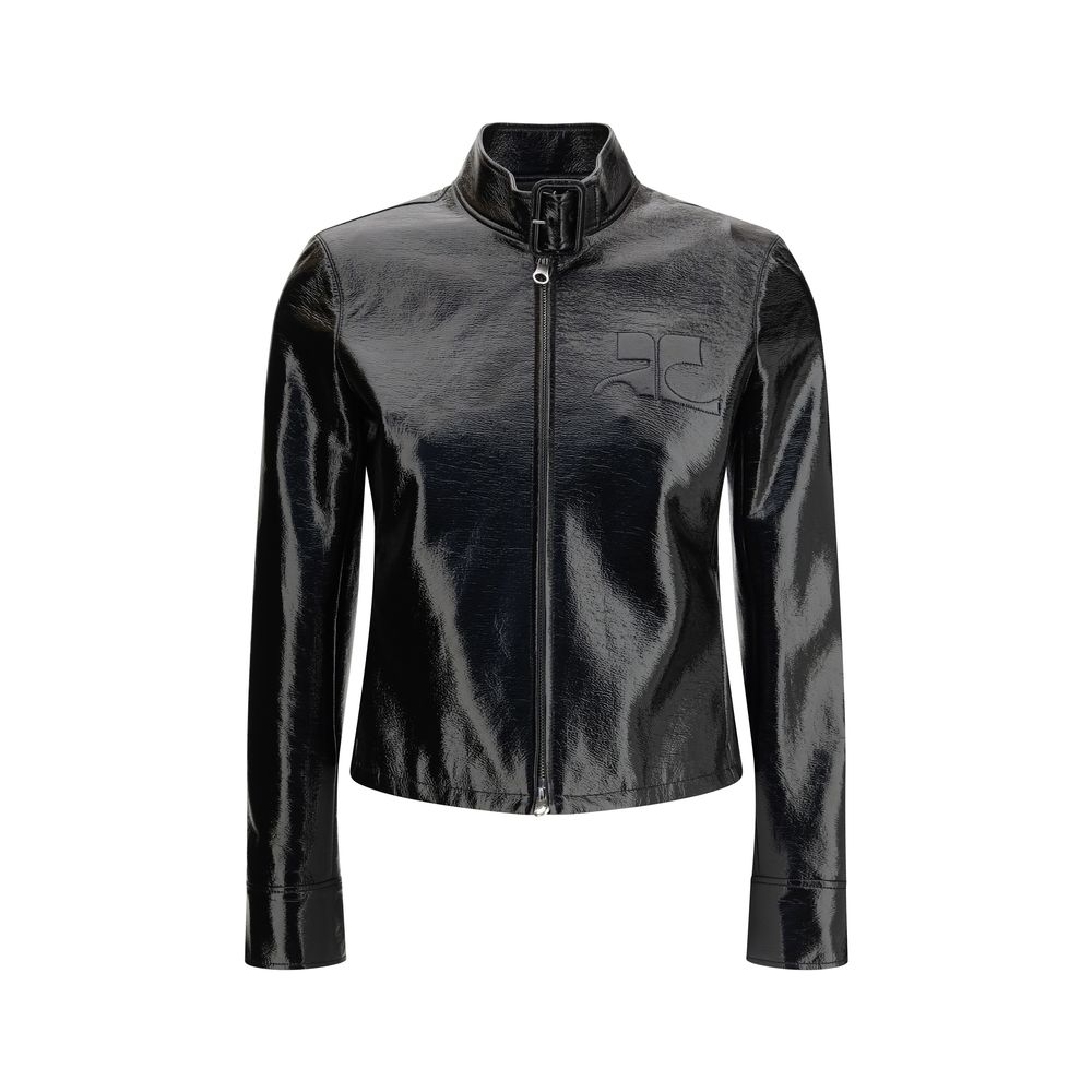 Courrèges Schwarze Baumwoll-Shell-Jacke