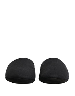 Dolce & Gabbana Schwarze Woll-Kaschmir-Hausschuhe mit roter Steppung
