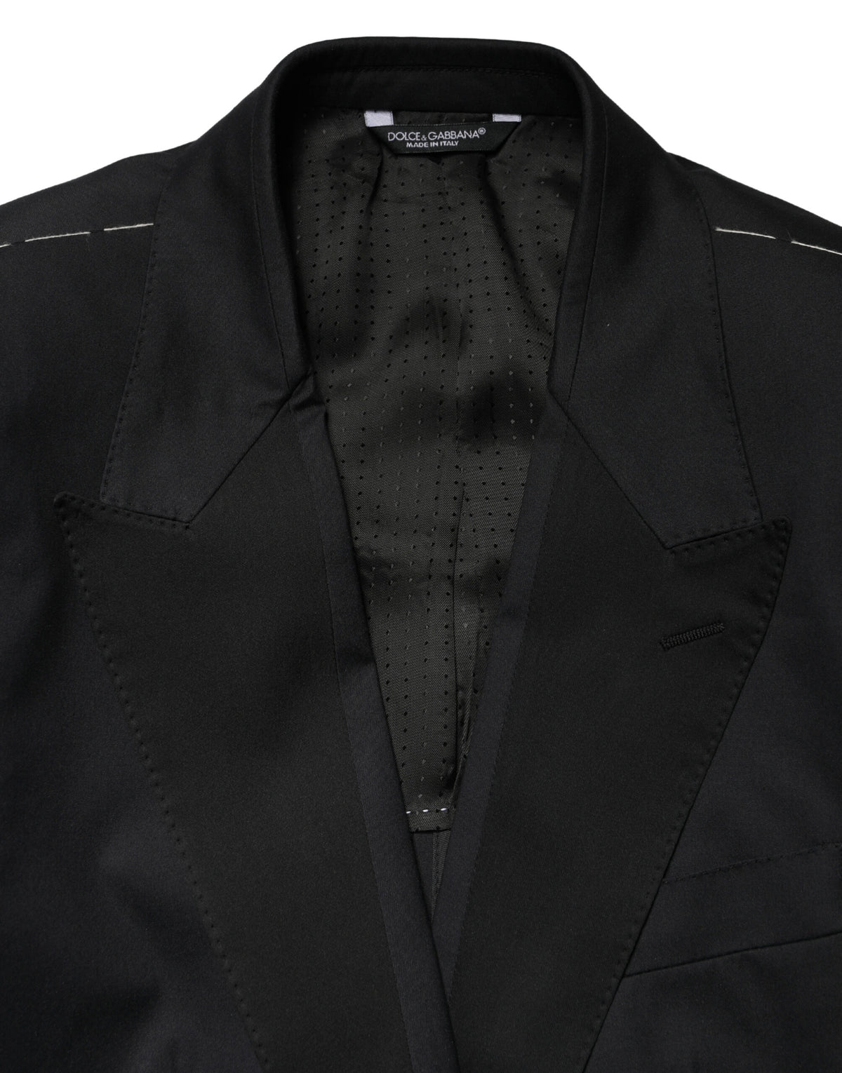 Dolce & Gabbana Schwarzer Baumwoll-Zweiteiler mit Einreiher