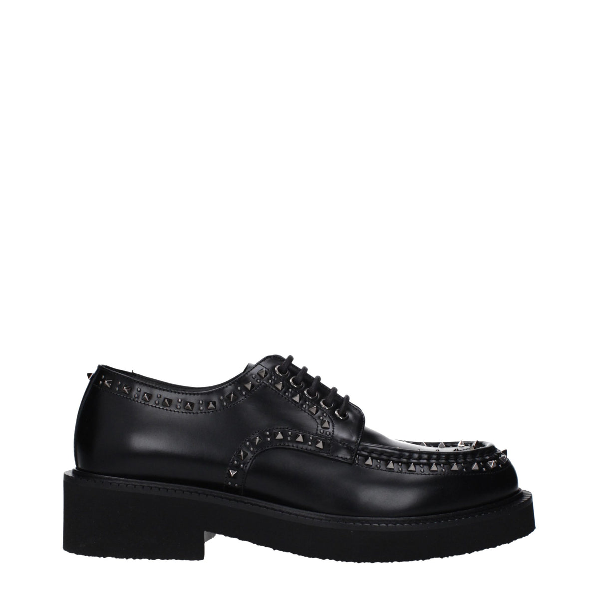 Valentino Garavani Schwarze Oxford- und Derby-Schuhe aus Leder