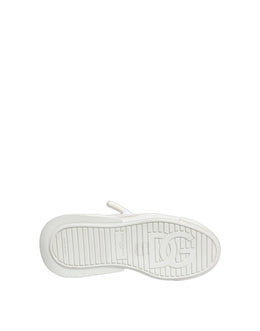 Dolce & Gabbana Weiße Low-Top-Sneaker aus Kalbsleder