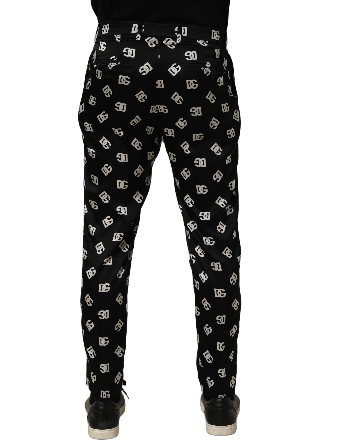 Dolce & Gabbana Schwarze Seiden-Röhrenhose für Herren