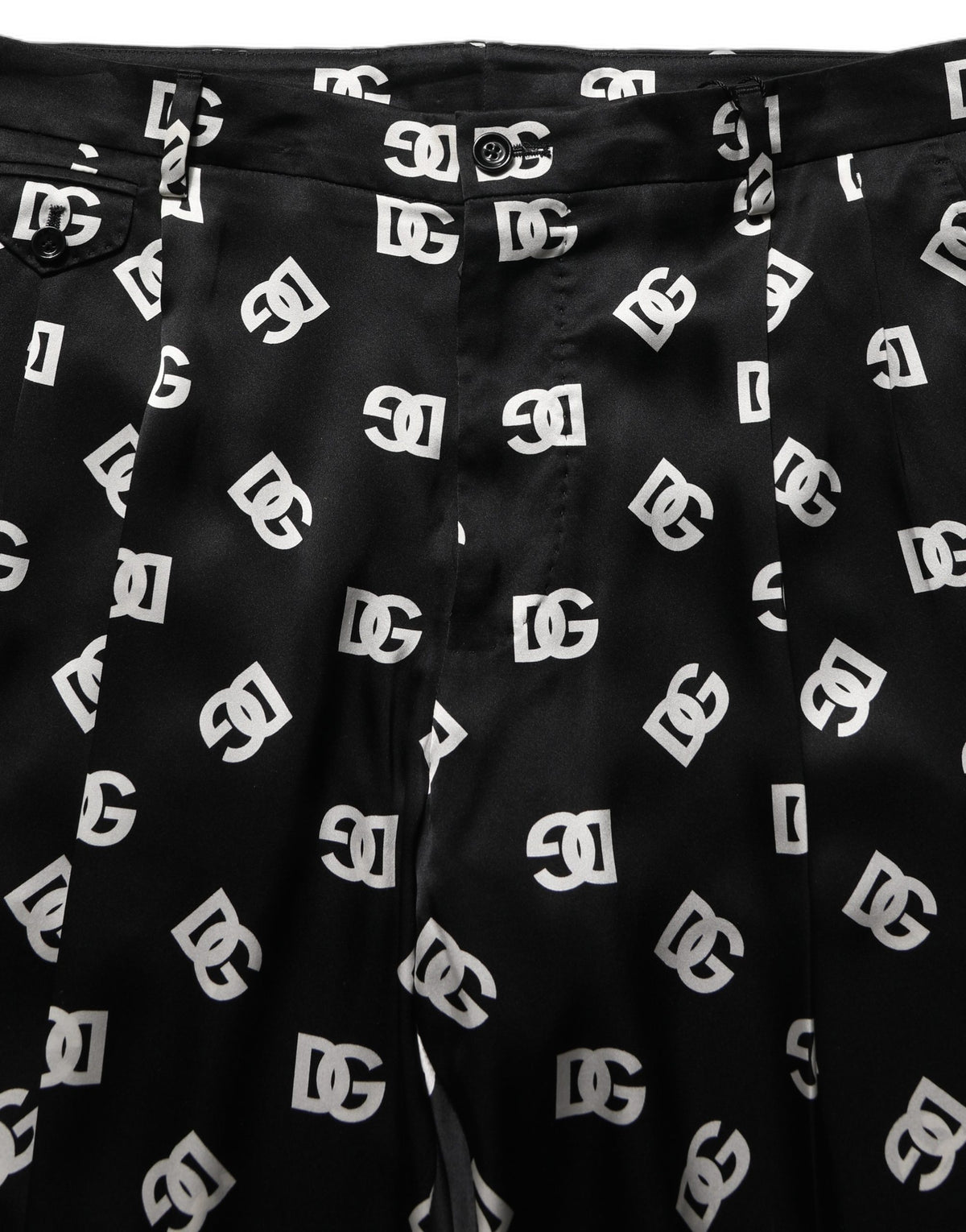 Dolce & Gabbana Schwarze Seiden-Röhrenhose für Herren