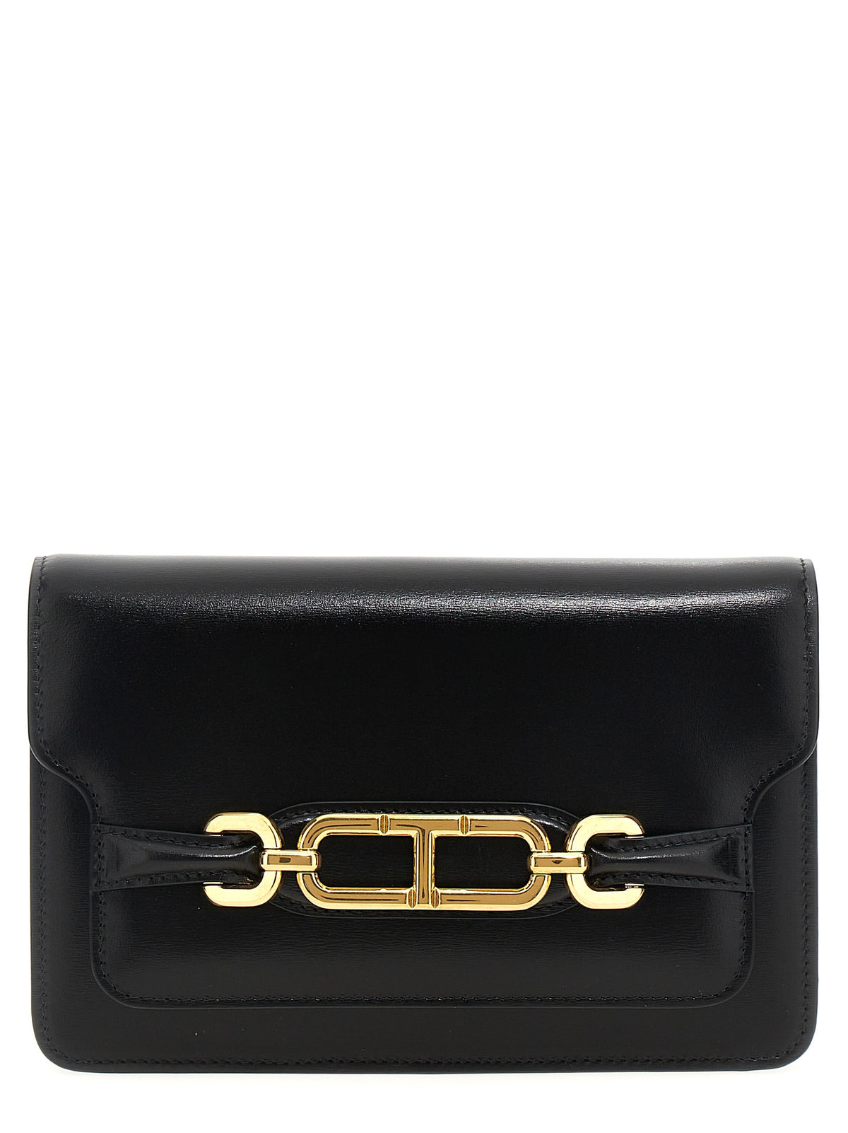 Tom Ford Schwarze Leder Umhängetasche