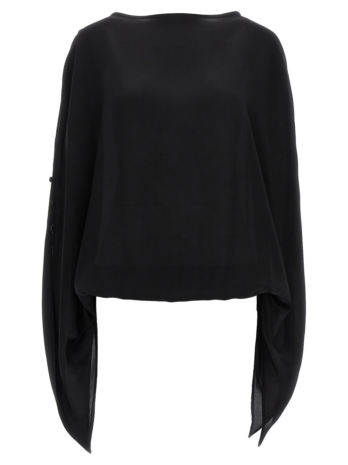 DI.LA3 PARI' Schwarze Seidenbluse