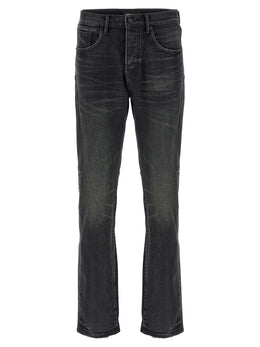 PURPLE Schwarze Baumwoll-Jeans mit geradem Bein